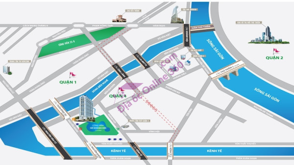 Hỗ trợ 3 tháng cho thuê Shophouse GRAND RIVERSIDE Bến Vân Đồn TP.HCM