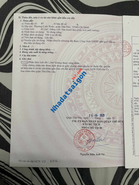 BÁN LÔ GÓC 2 MẶT TIỀN ĐƯỜNG SỐ 11 P.LINH XUÂN THỦ ĐỨC-65m2- CHỈ 3 Tỷ 9