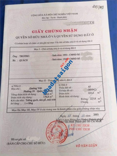 Mặt tiền Tân Kỳ Tân Quý, đối diện UBND Phường – 210m2, chỉ 22.5 tỷ