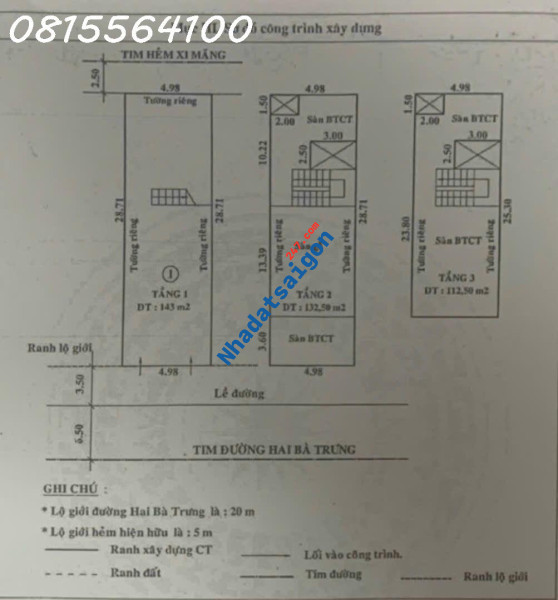 Cho thuê nhà 294 Hai Bà Trưng, Quận 1- 5x29 trệt 2 lầu giá 130 triệu chưa vat