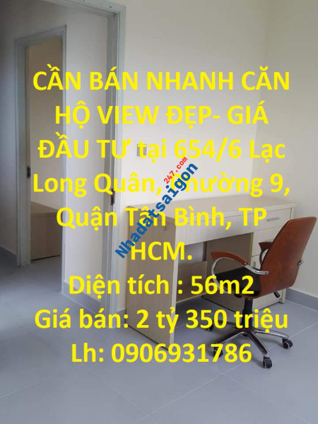 CẦN BÁN NHANH CĂN HỘ VIEW ĐẸP- GIÁ ĐẦU TƯ tại quận Tân Bình, TPHCM