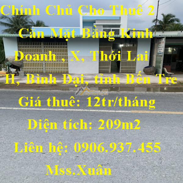 Chính chủ cho thuê 2 căn mặt bằng kinh doanh