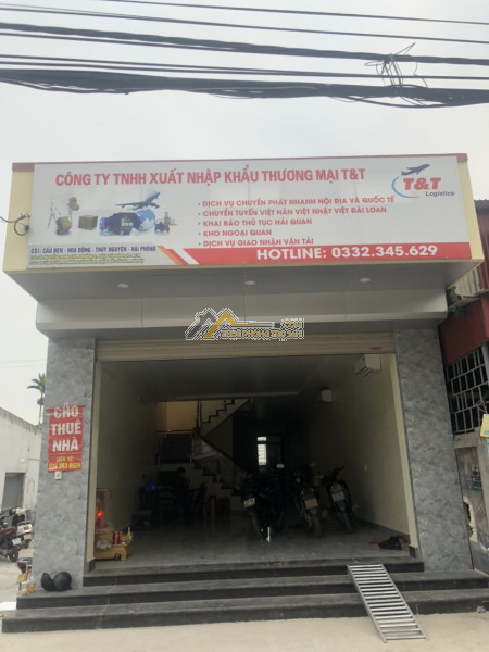 Cho thuê mặt bằng kinh doanh lô 14 đường cầu đen, xã hoa động,thủy nguyên, hải phòng